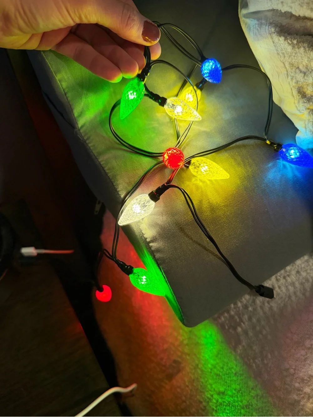 Multi-Color USB Charging Cable with Decorative Light up Christmas ornaments